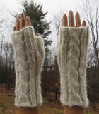 Pattern - Mittens - Fingerless Cable Mittens in Super Fine Alpaca - 552