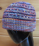 Textured Hat in yarnhygge.com hand dyed Merino DK Singles yarn