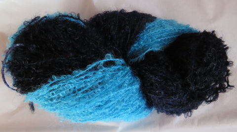 Mohair Loop - Medium Boucle - Turquoise & Navy