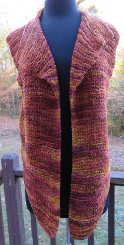 Pattern - Vest - Garter Stitch Shirt Tail Vest -Bouclé or Textured yarn  - 700