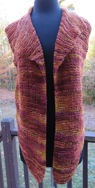 Pattern - Vest - Garter Stitch Shirt Tail Vest -Bouclé or Textured yarn  - 700