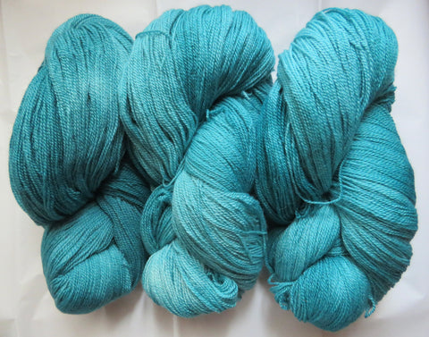 Fine Organic Merino - Fingering  - 8 oz -  Teals 2536