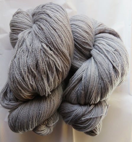 Fine Organic Merino - Fingering  - 8 oz -  Silver 2540
