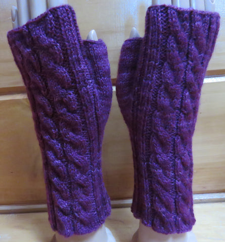 Pattern - Mittens - Fingerless Mittens with Double Cables - Fingering Weight - 551